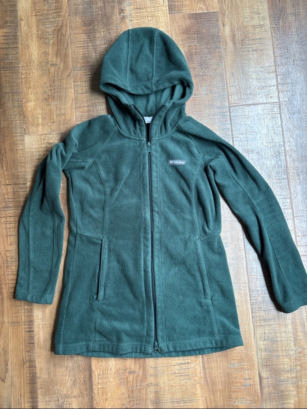 Women's size medium Columbia Benton Springs Fleece Hooded Jacket  hunter green